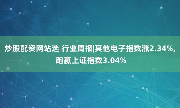 炒股配资网站选 行业周报|其他电子指数涨2.34%, 跑赢上证指数3.04%